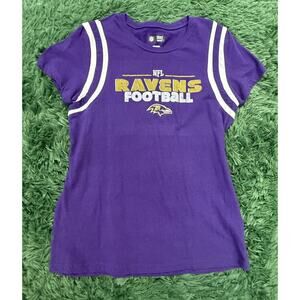 NFL Team Apparel Baltimore Ravens Purple Football Graphic T-Shirt Womens Size M